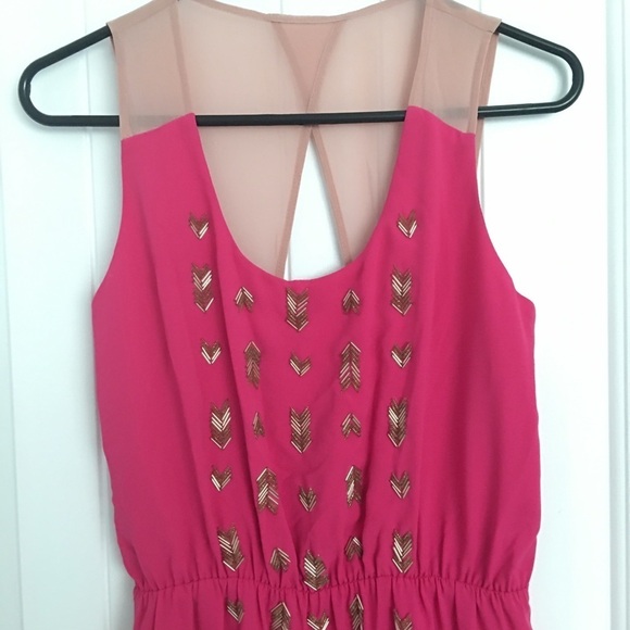 Embellished Pink Casual Dress - Picture 2 of 4